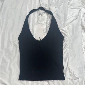 Elegant Black Halter Top